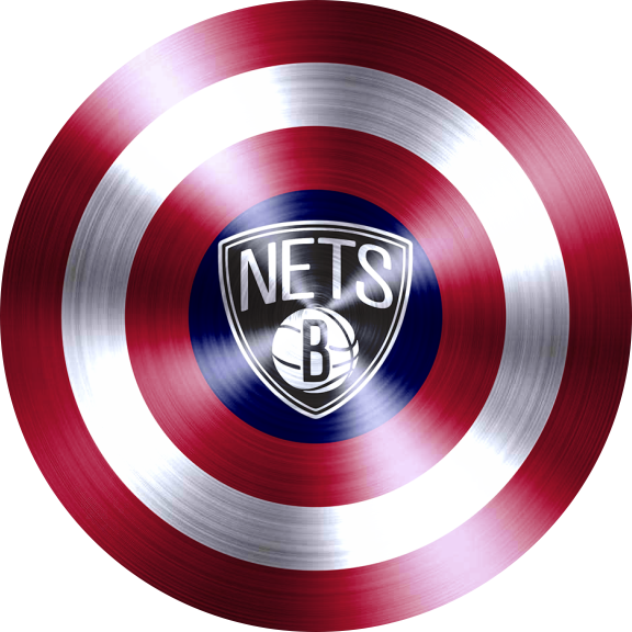 Captain American Shield With Brooklyn Nets Logo vinyl decal